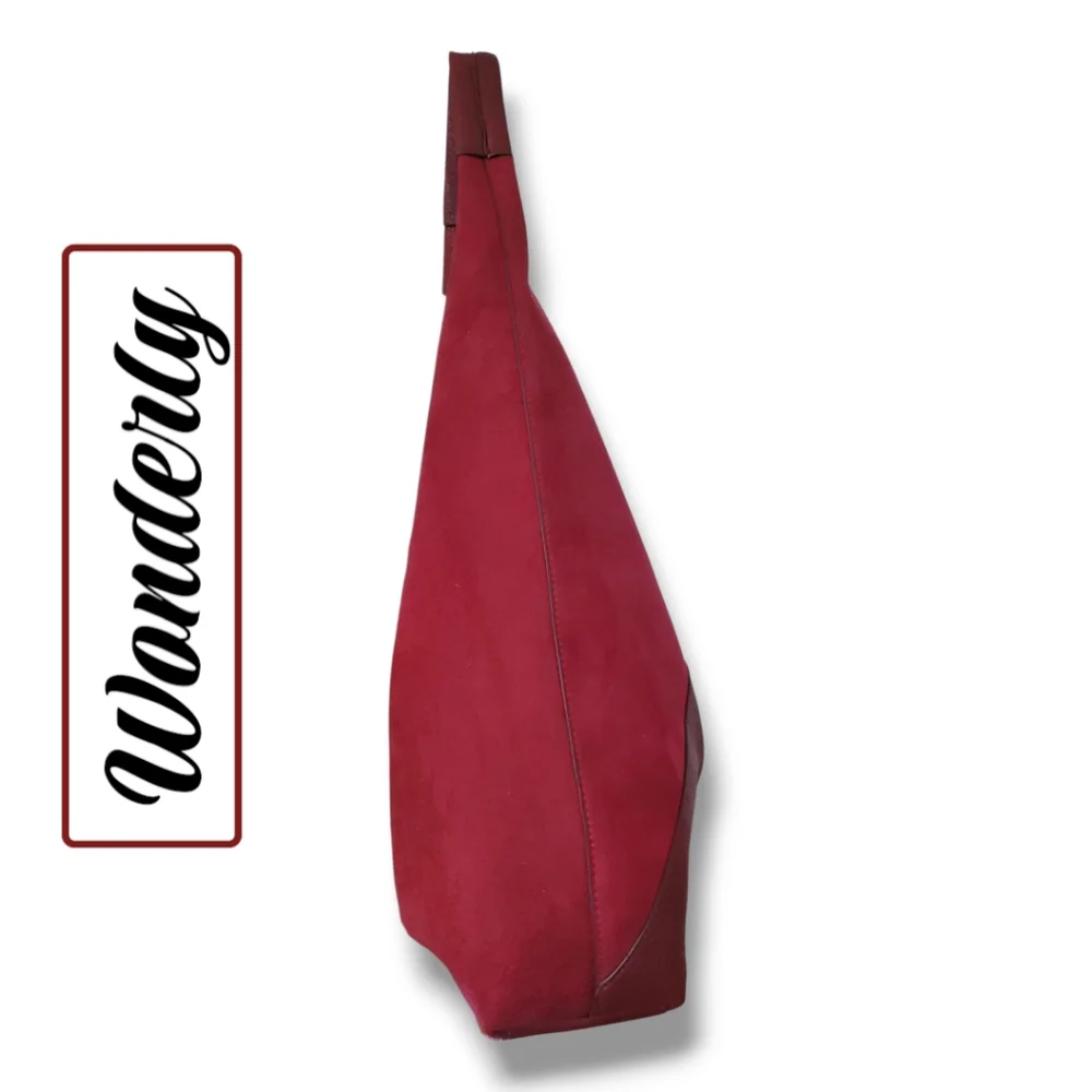 NWT WONDERLY Merlot Vegan Leather & Suede Oversized Hobo Belk Exclusive - Picture 7 of 15